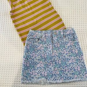 Cat & Jack || Floral Denim Skirt
